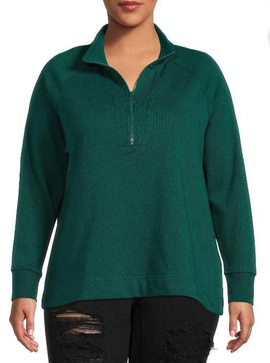 Terra & Sky Women's Plus Size Quarter-Zip Sweatshirt Size 2X