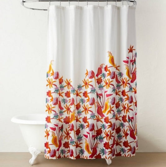 Natalia Bird Shower Curtain White - Opalhouse™ Designed with Jungalow™