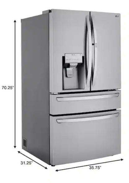 LG Craft Ice Smart WiFi Enabled 27.8-cu ft 4-Door Smart French Door Refrigerator with Dual Ice Maker (Fingerprint Resistant) ENERGY STAR