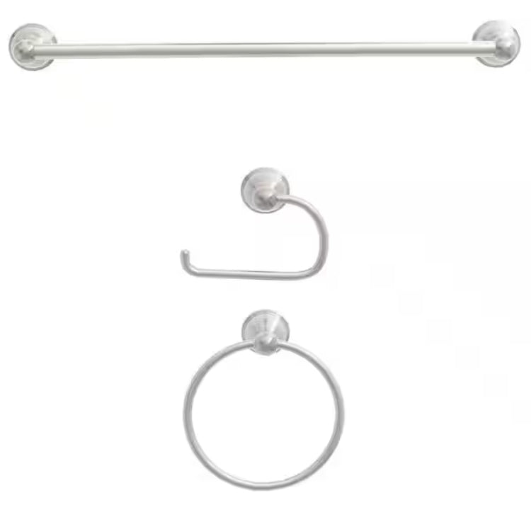 Glacier Bay
Mandouri 3-Piece Bath Hardware Kit in Brushed Nickel