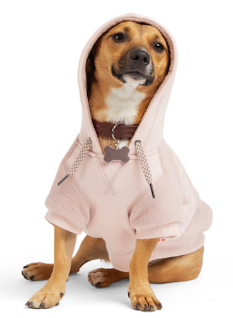 Reddy Pink Felt Print Dog Hoodie, 3X-Large