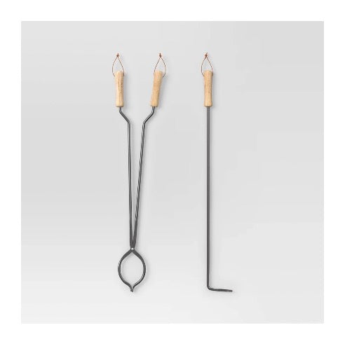 2pc Tongs and Fire Poker Tool
Set Black- Threshold™