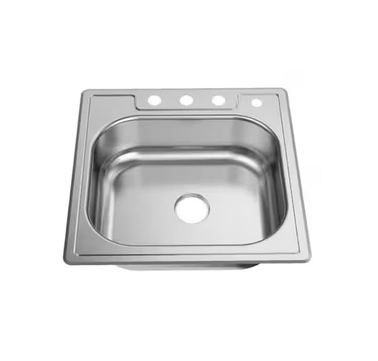 Glacier Bay
25 in. Drop in Single Bowl 20-Gauge Stainless Steel Kitchen Sink